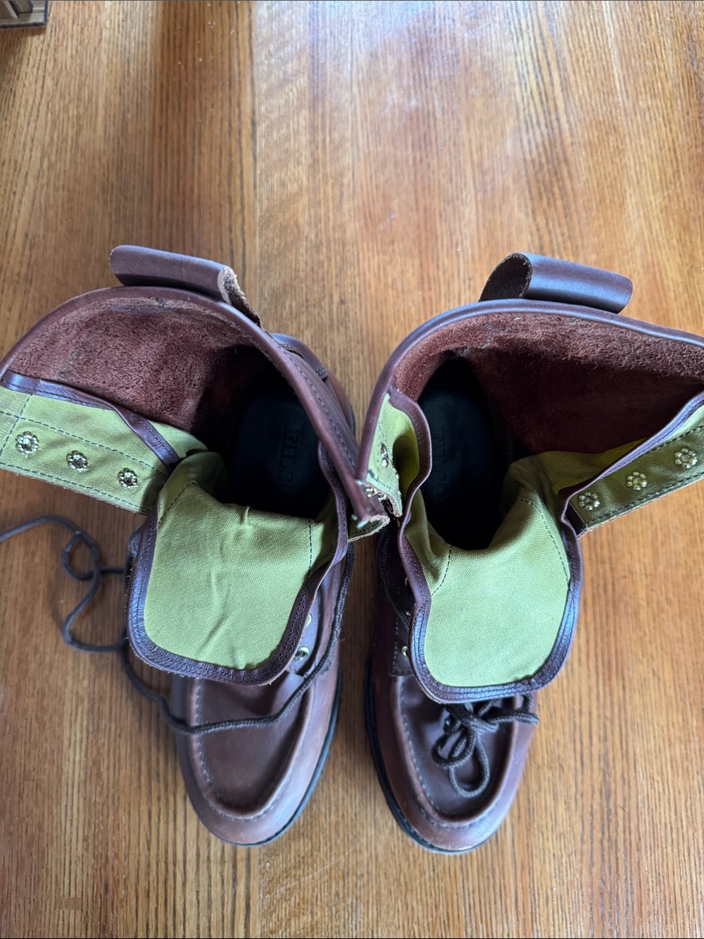 Filson Men's Dark Brown Leather Moc-Toe Lace-Up Boots - Picture 4 of 7